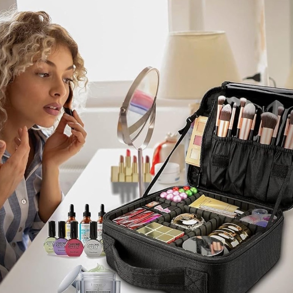 Black studio makeup suitcase